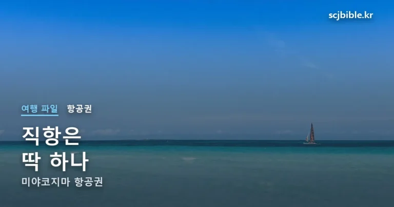 미야코지마 항공권 — 직항은 한 곳뿐입니다