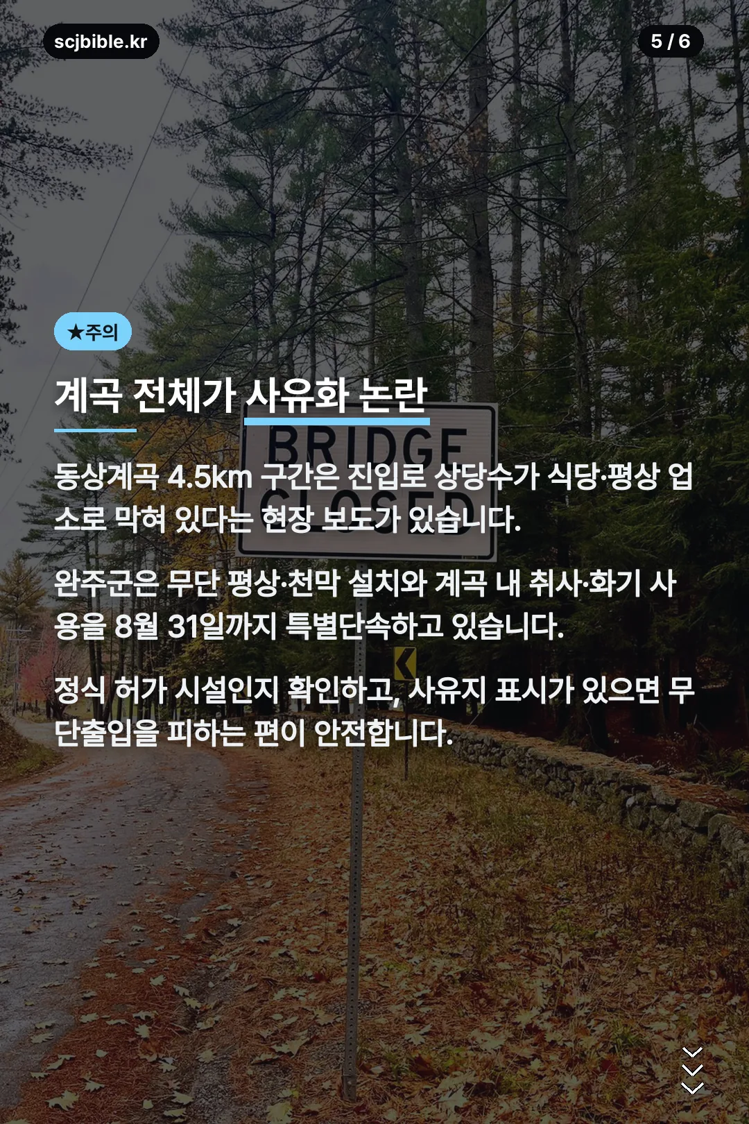 계곡 사유화와 단속