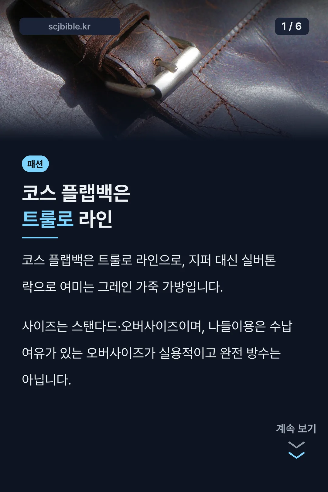 코스 플랩백은 트룰로 라인