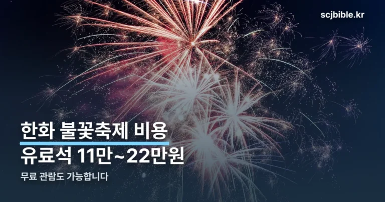 한화 불꽃축제 비용 — 유료석 가격부터 무료 명당까지