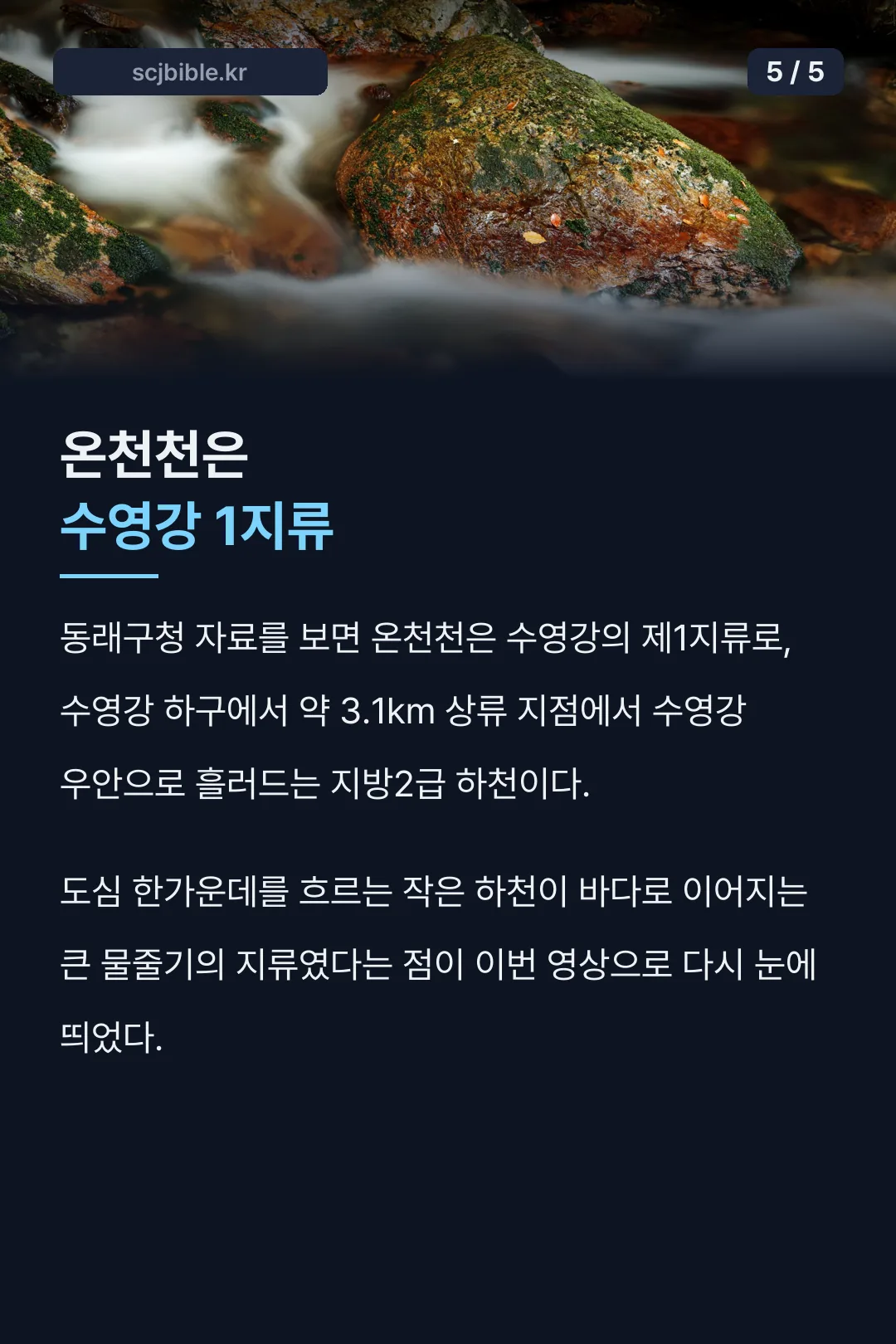 온천천은 수영강 1지류